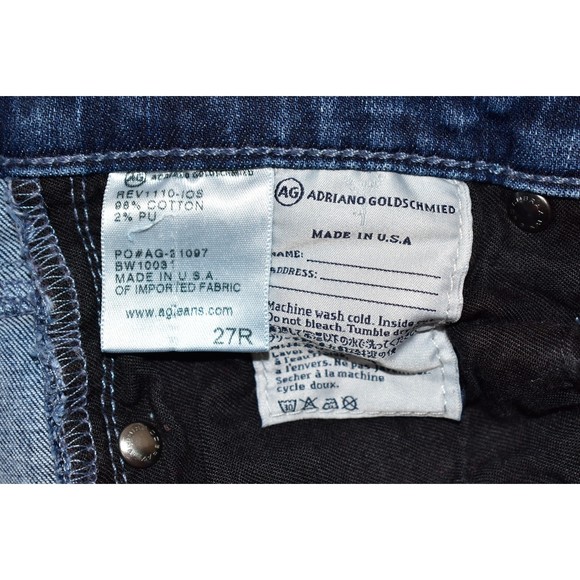 Adriano Goldschmied AG The Stilt Cigarette Leg Jeans Size 27 Low Rise Ankle Blue - Picture 12 of 13